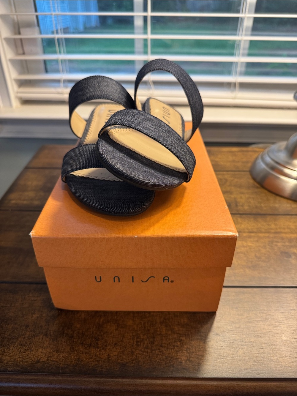 Unisa Navy Blue Double Band Sandals
